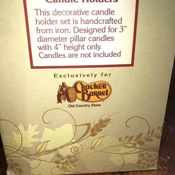 NIB SET of 3 Metal Harvest Candle Holders - Picture 13 of 15